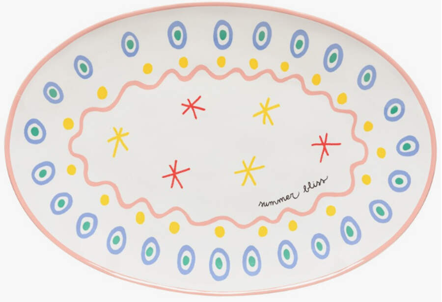 Summer Bliss 17" Oval Serving Platter by Costa Nova China-1