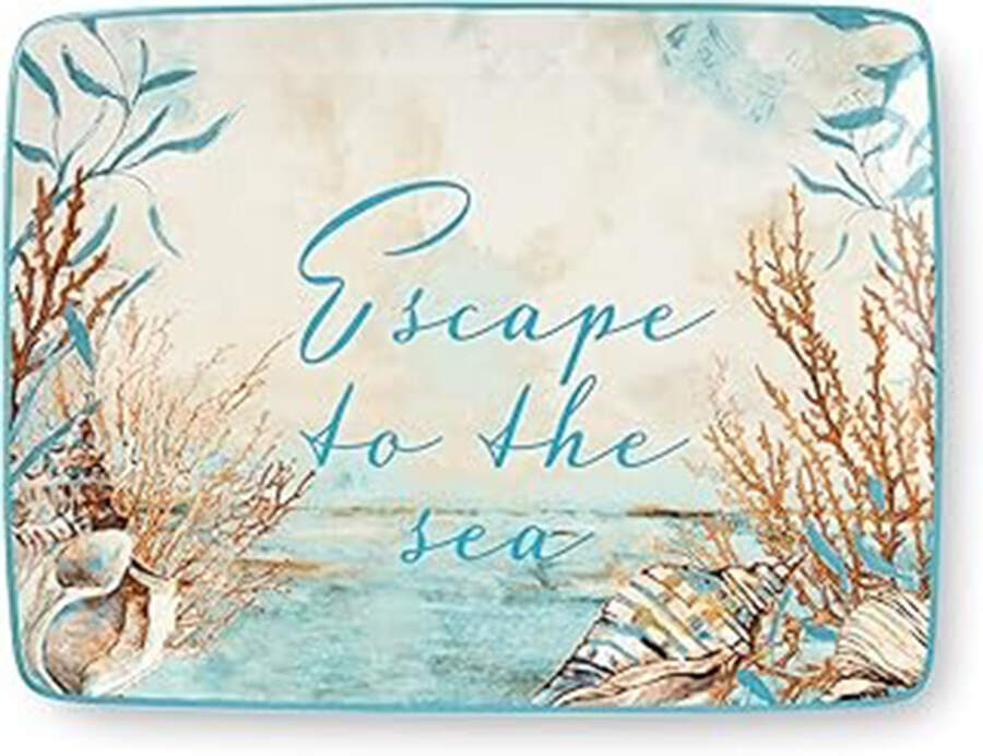 Escape To the Sea 16" Rectangular Serving Platter by Certified International-1