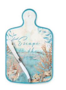 Escape To the Sea Melamine Cheese Board & Knife Set by Certified International-1