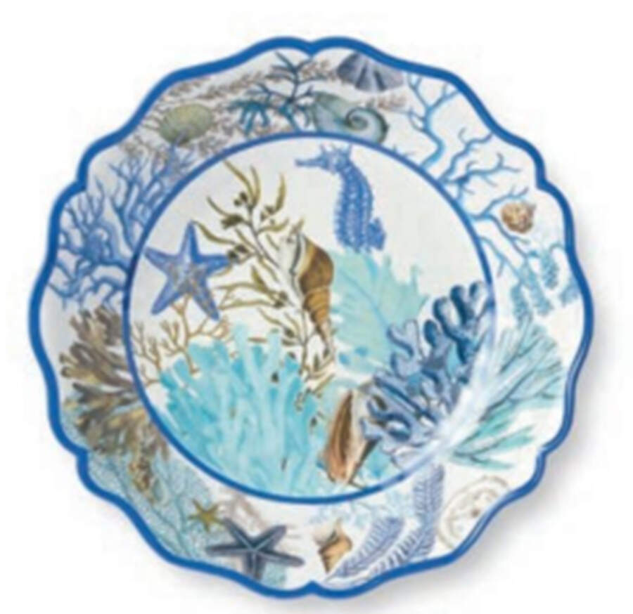 Blue Lagoon (Melamine) 13" Pasta Serving Bowl by Certified International-1