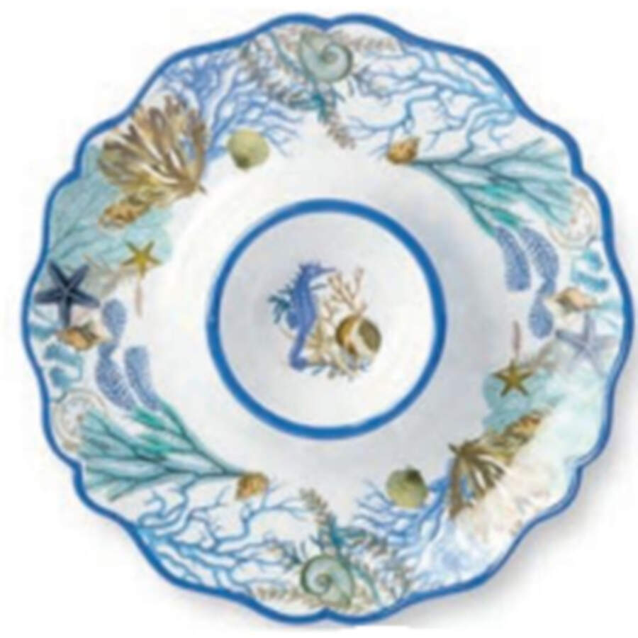 Blue Lagoon (Melamine) 1 Piece Chip & Dip by Certified International-1