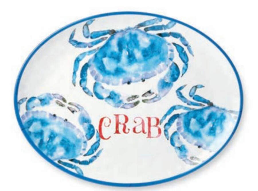 Beach House Crab (Melamine) 18" Oval Serving Platter by Certified International-1