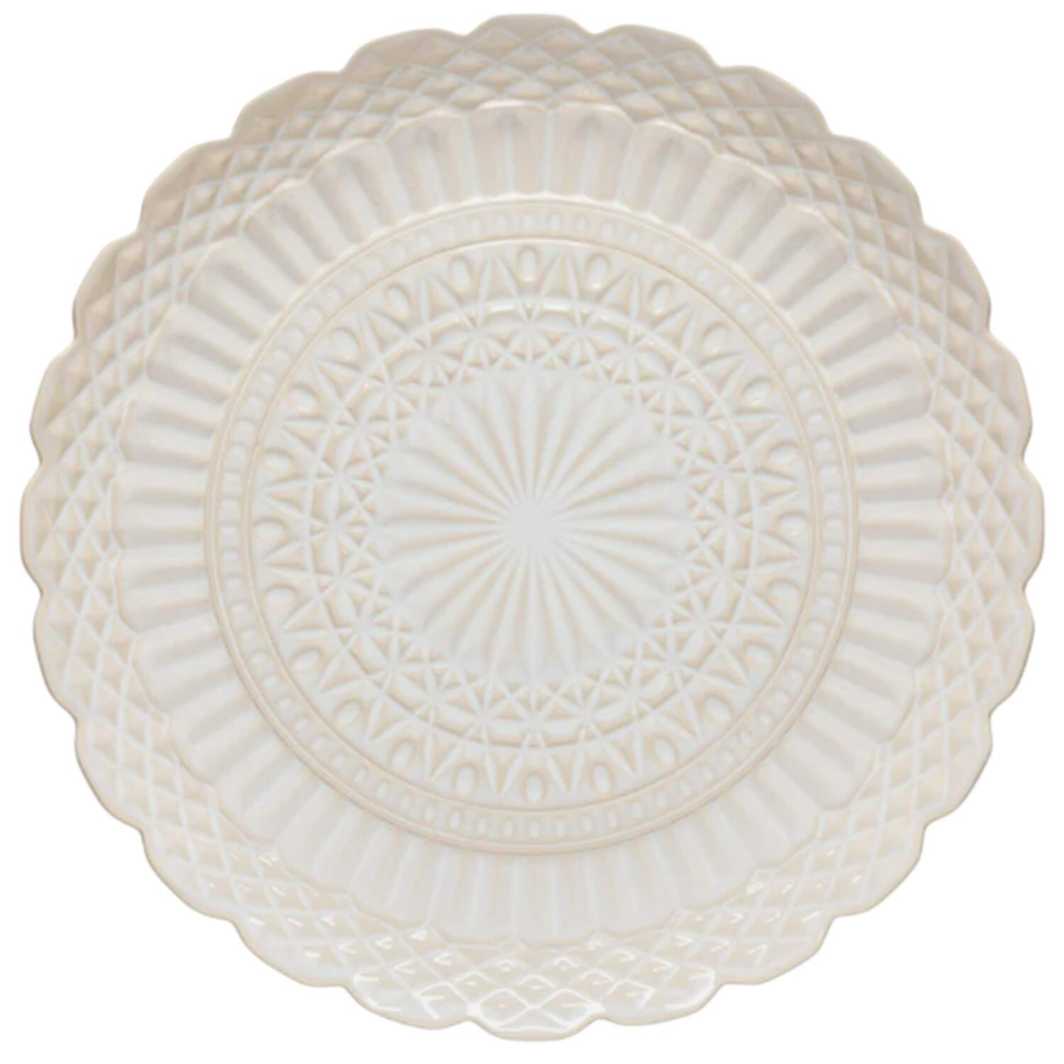 Cristal White 15" Chop Plate (Round Platter) by Costa Nova China-1
