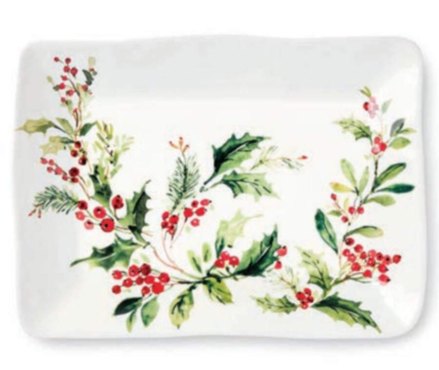 Holly and Vines 14" Rectangular Serving Platter by Certified International-1