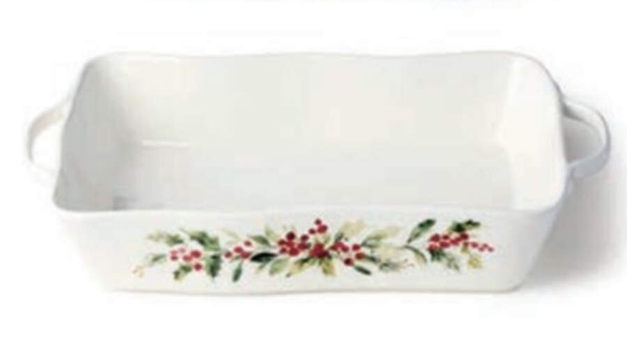 Holly and Vines 16" Rectangular Baker by Certified International-1