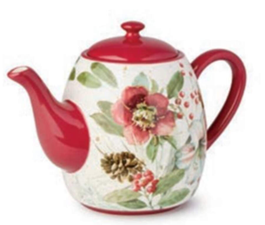 Winter Blooms Teapot & Lid by Certified International-1