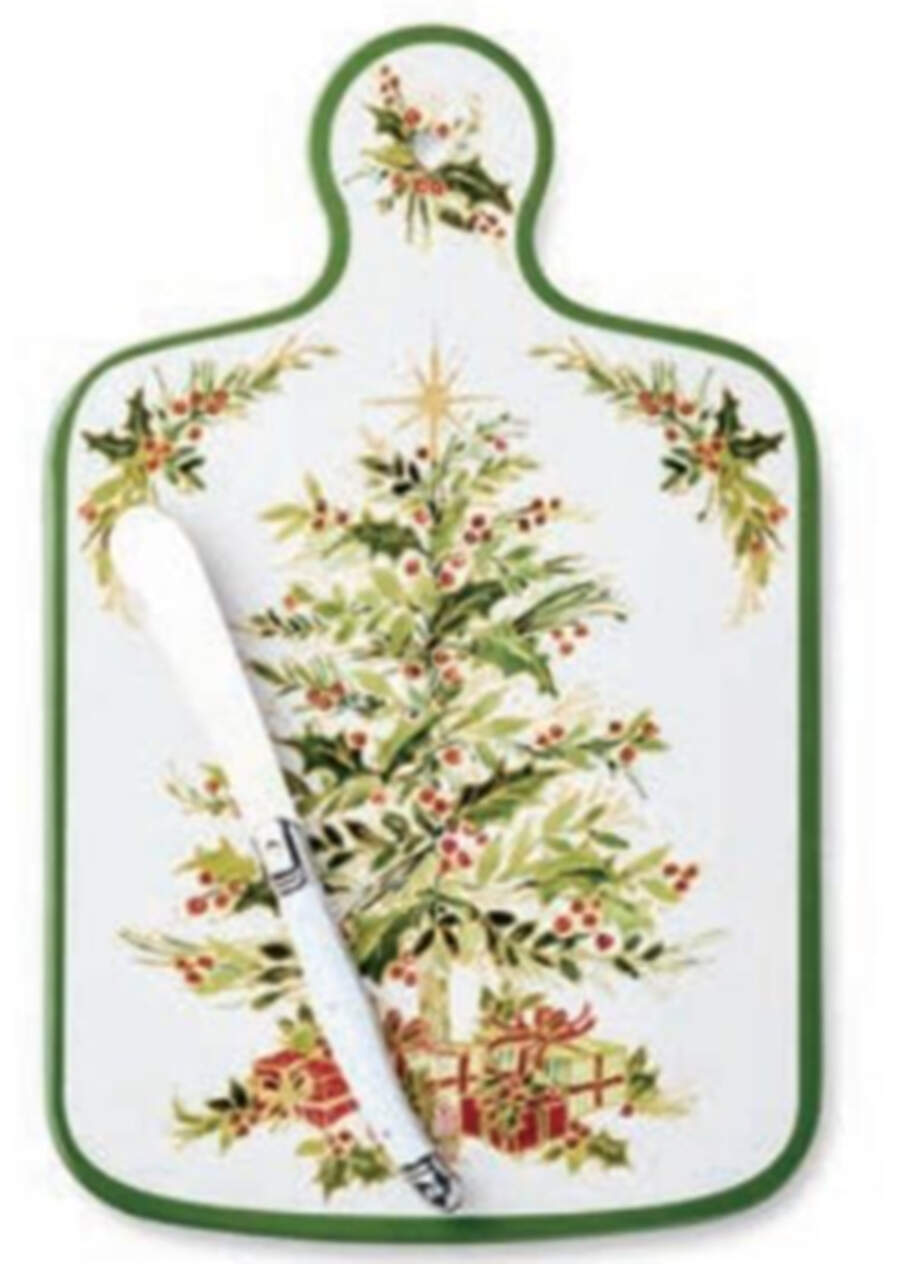Holly Tree (Melamine) Melamine Cheese Board & Knife Set by Certified International-1