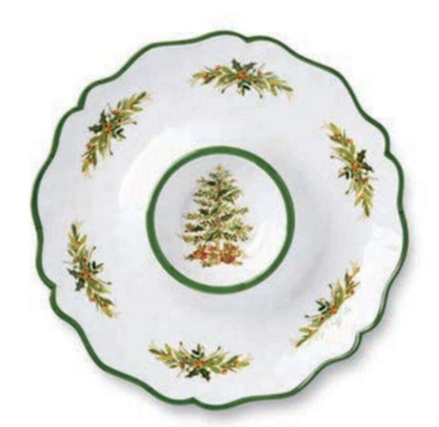Holly Tree (Melamine) 1 Piece Chip & Dip by Certified International-1
