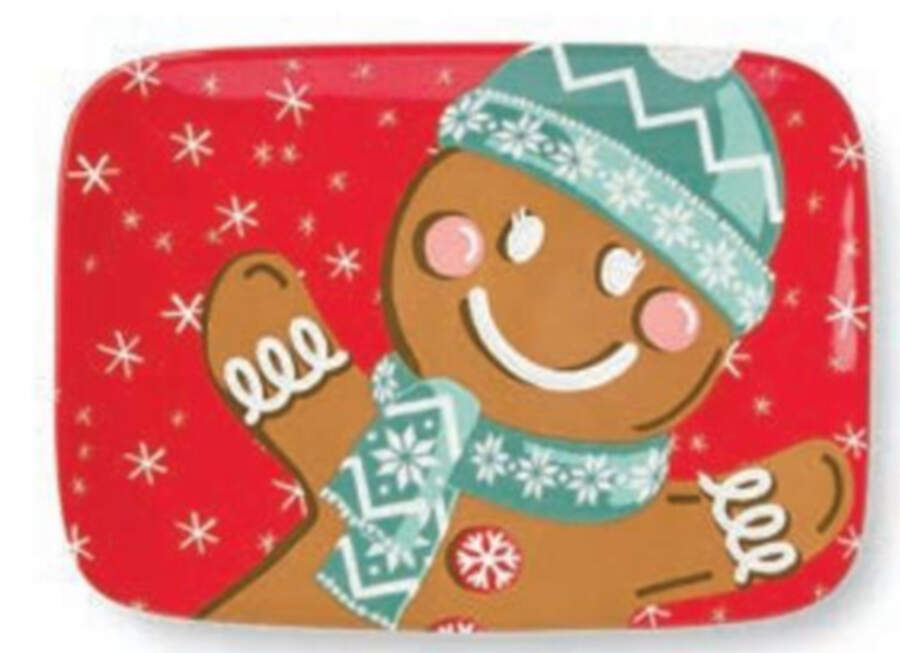 Festive Christmas-Gingerbread 14" Rectangular Serving Platter by Certified International-1