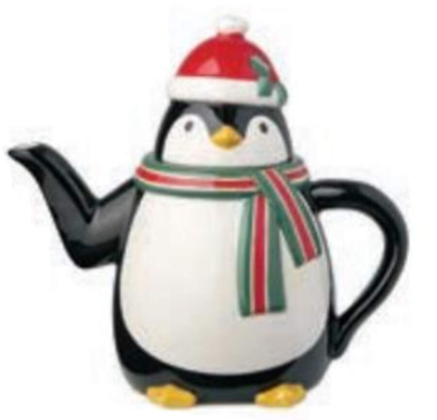 Festive Christmas Penguin Figural Teapot & Lid by Certified International-1