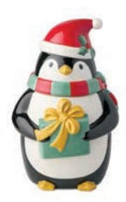 Festive Christmas Penguin Figural Cookie Jar & Lid by Certified International-1