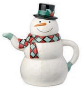 Festive Christmas Snowman Figural Teapot & Lid by Certified International-1