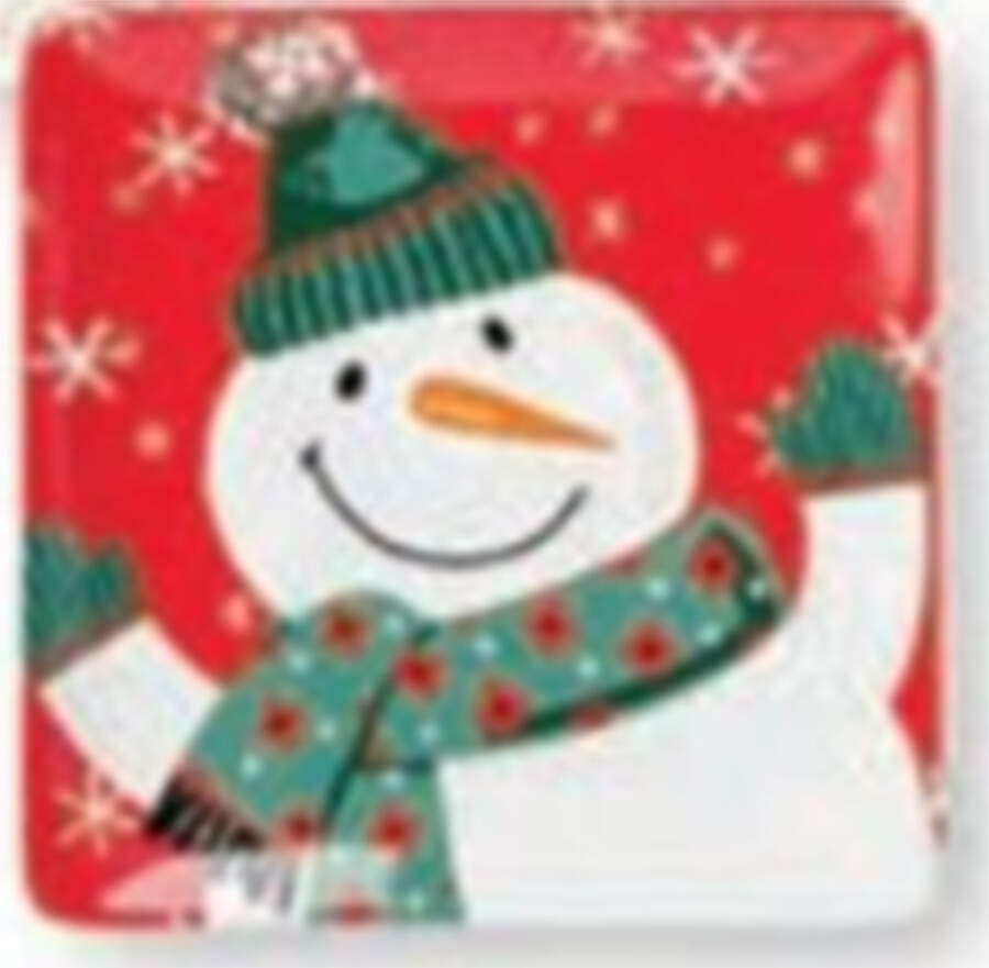 Festive Christmas Snowman Salad/Dessert Plate by Certified International-1