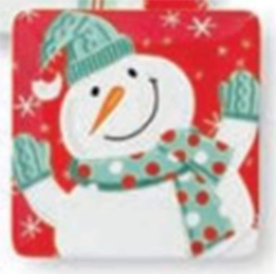 Festive Christmas Snowman Salad/Dessert Plate by Certified International-1