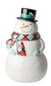 Festive Christmas Snowman Figural Cookie Jar & Lid by Certified International-1