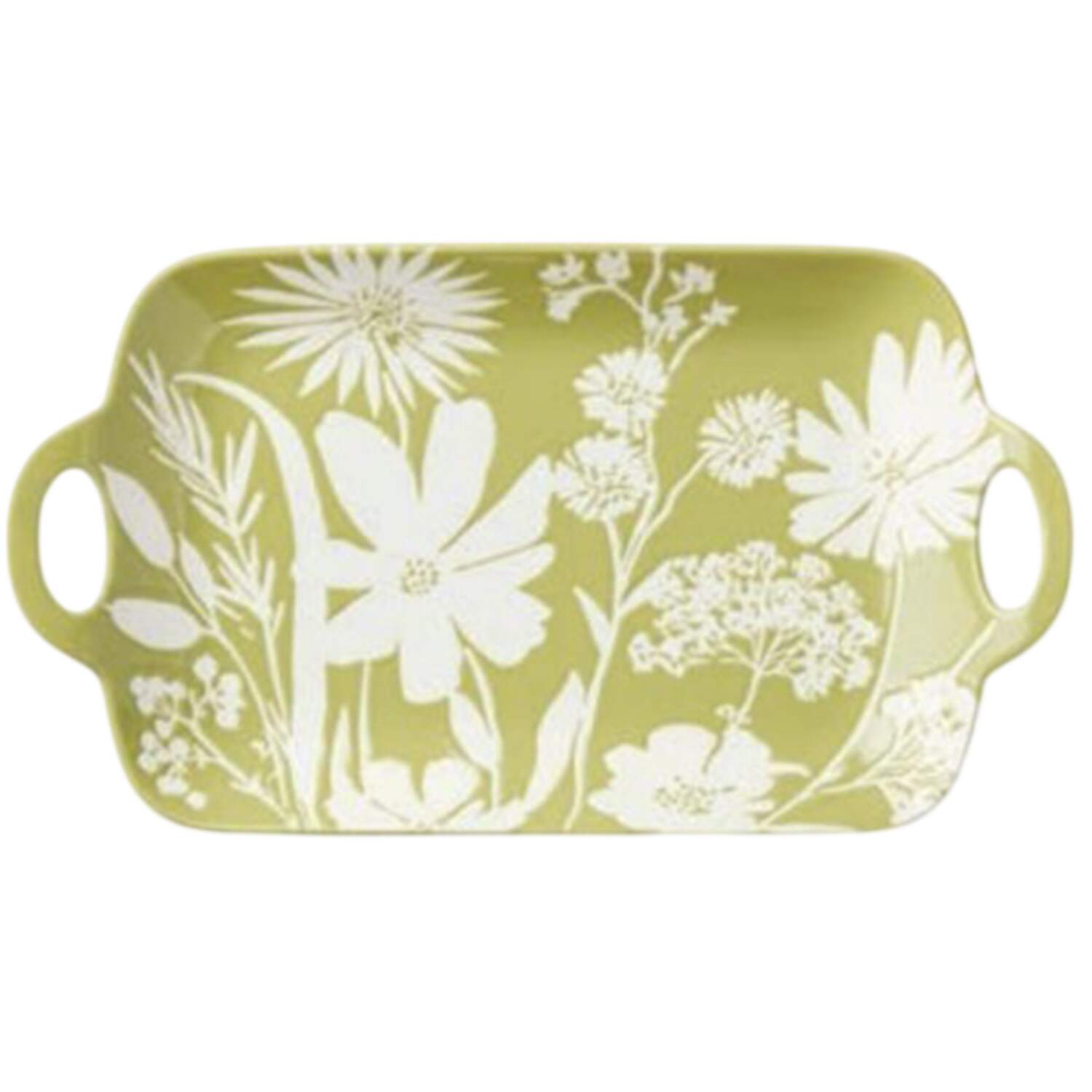 Wildflowers 14" Rectangular Handled Tray by Certified International-1