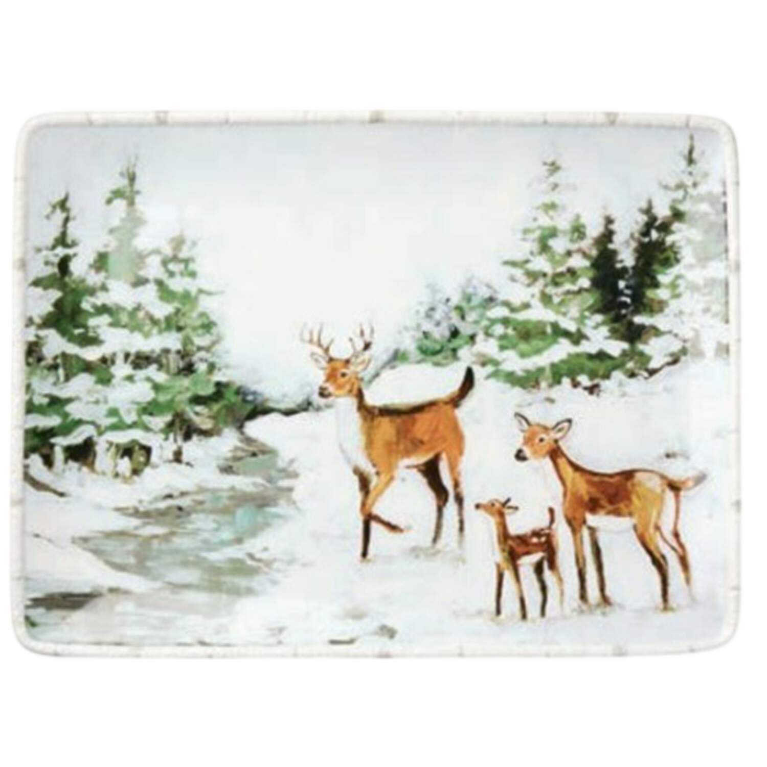 Winter's Cabin 16" Rectangular Serving Platter by Certified International-1