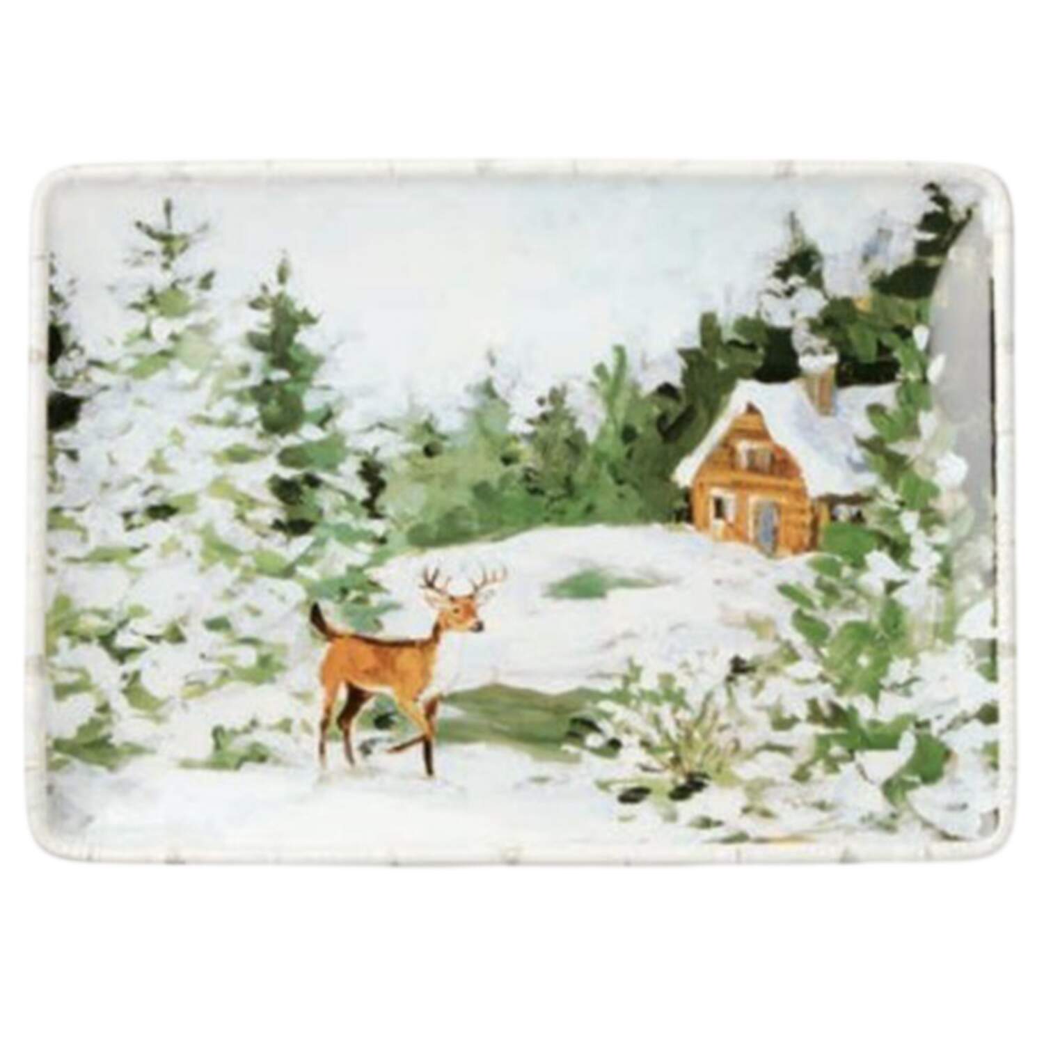 Winter's Cabin 14" Rectangular Serving Platter by Certified International-1