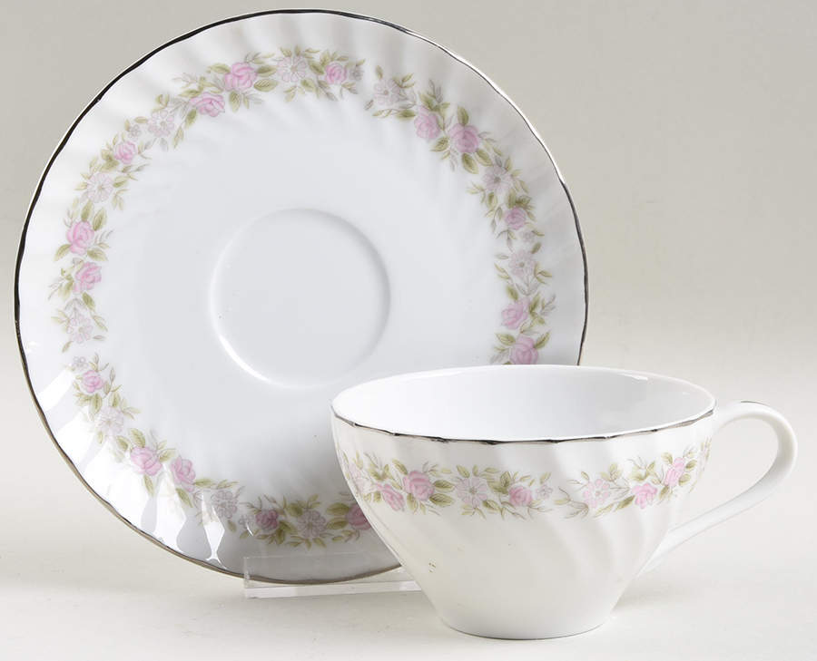 Teahouse Rose Flat Cup & Saucer Set by Dansico-1