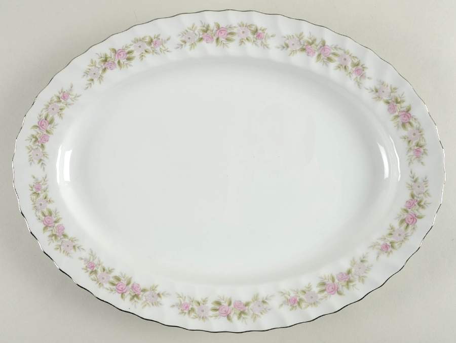 Teahouse Rose 14" Oval Serving Platter by Dansico-1
