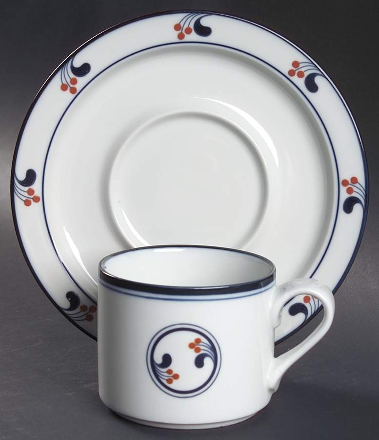 Aalborg (Red Berries) Flat Cup & Saucer Set by Dansk-1