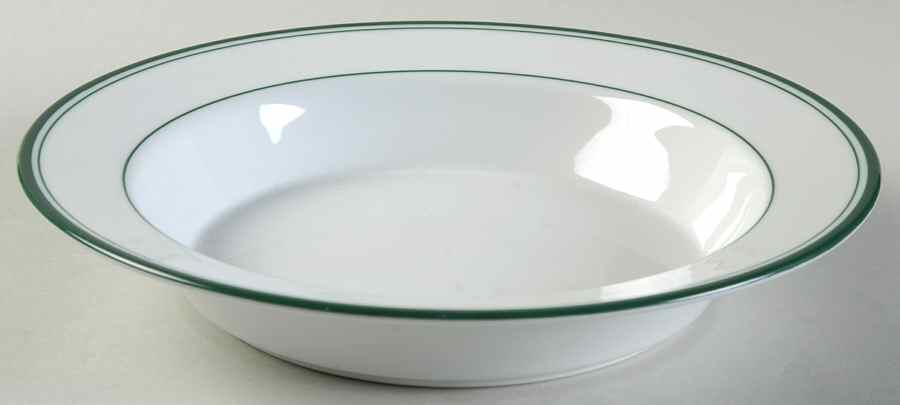 Allegro Green Rim Soup Bowl by Dansk-1