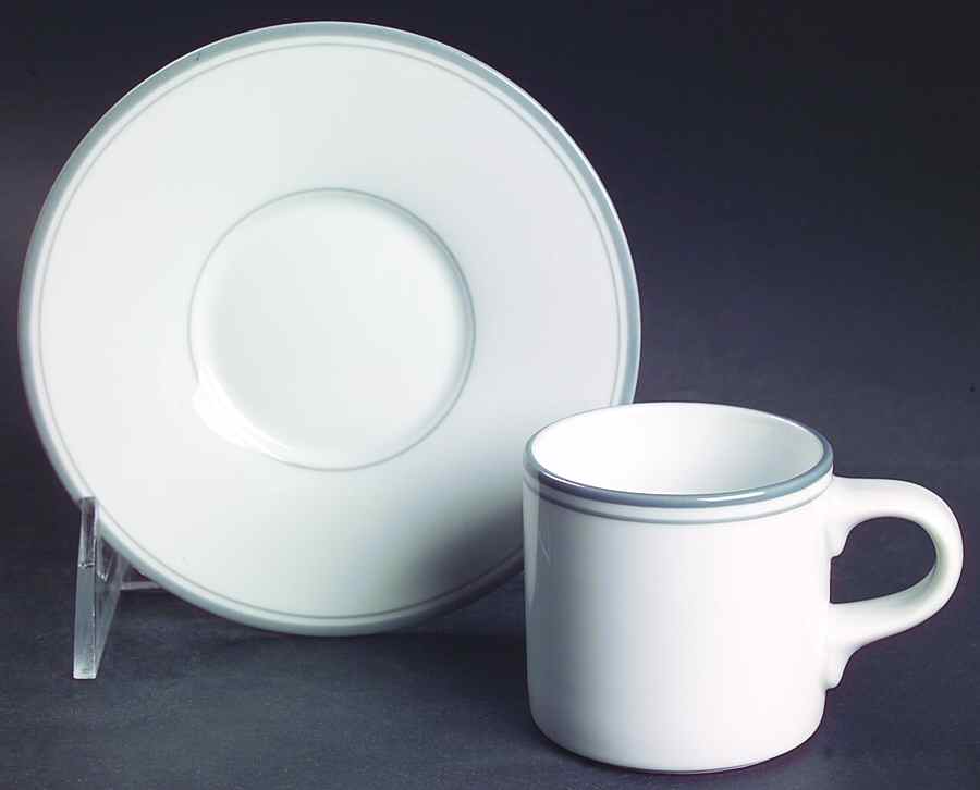 Allegro Grey Flat Demitasse Cup & Saucer Set by Dansk-1