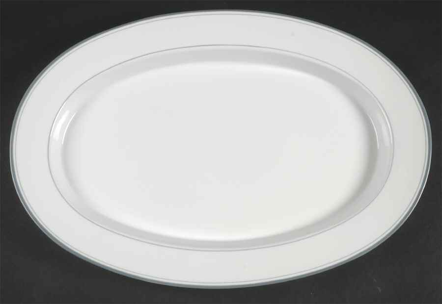 Allegro Grey 16" Oval Serving Platter by Dansk-1
