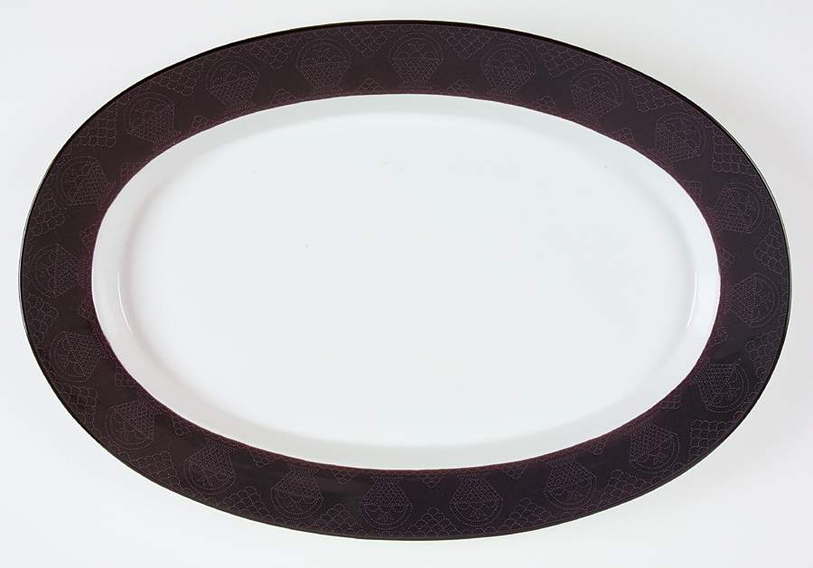 Amish Shadow 16" Oval Serving Platter by Dansk-1