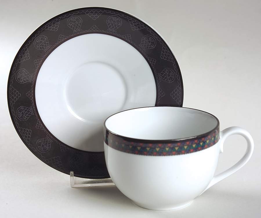 Amish Shadow Flat Cup & Saucer Set by Dansk-1