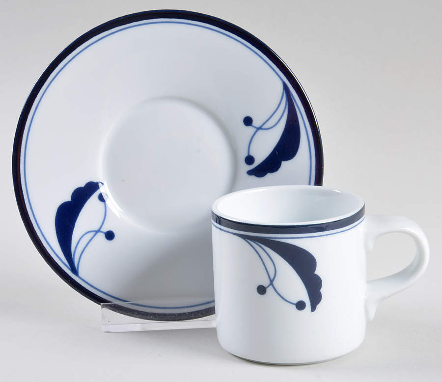 Bayberry Blue (Japan, Portugal) Flat Demitasse Cup & Saucer Set by Dansk-1