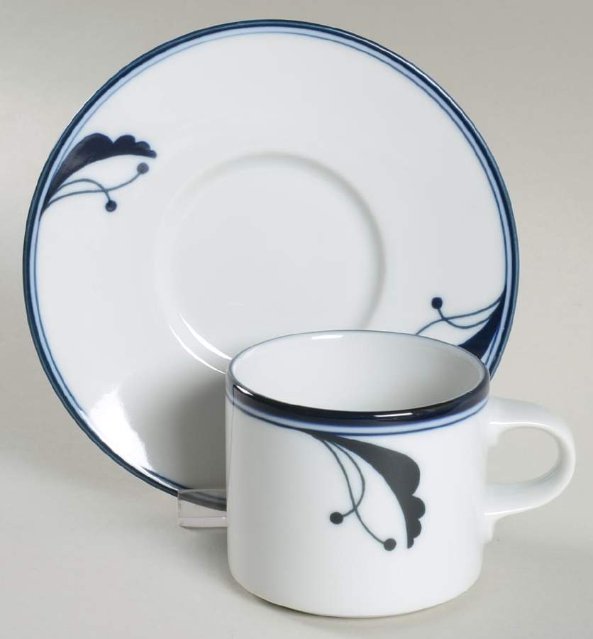 Bayberry Blue (Japan, Portugal) Flat Demitasse Cup & Saucer Set by Dansk-1