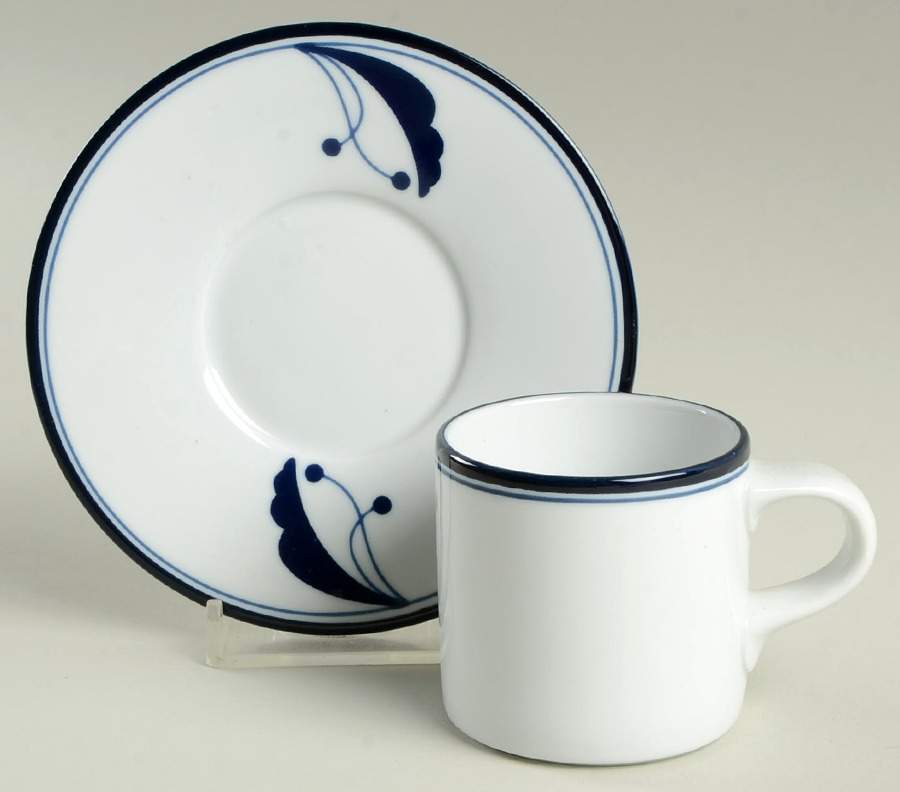 Bayberry Blue (Japan, Portugal) Flat Demitasse Cup & Saucer Set by Dansk-1