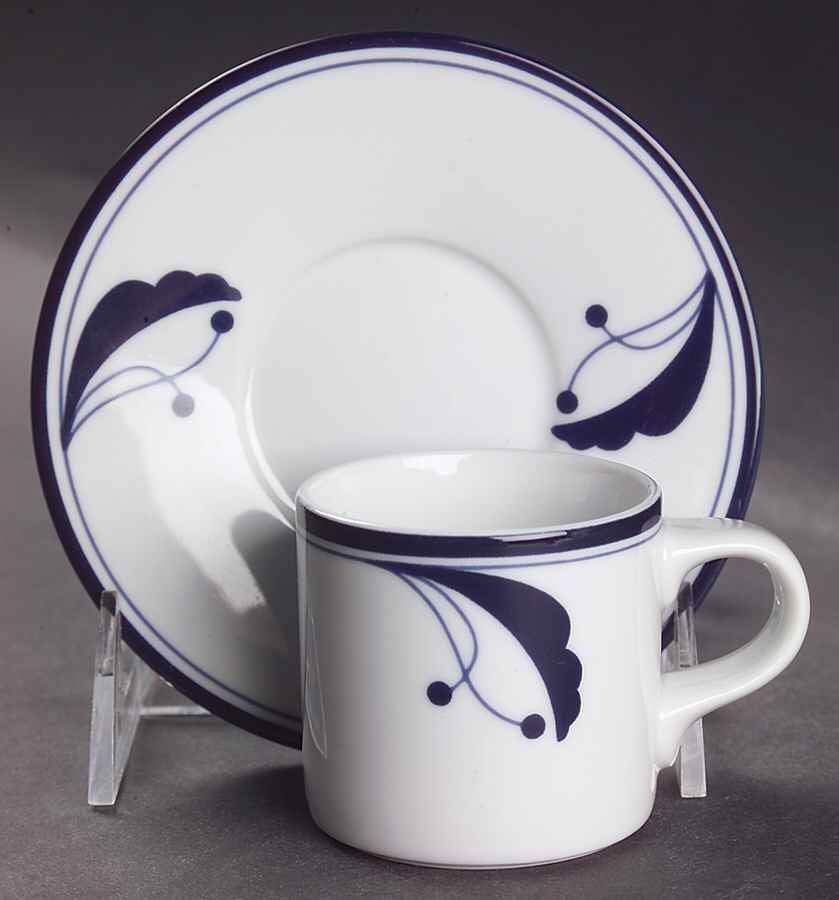Bayberry Blue (Japan, Portugal) Flat Demitasse Cup & Saucer Set by Dansk-1