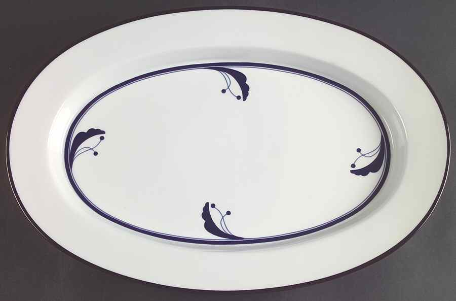 Bayberry Blue (Japan, Portugal) 16" Oval Serving Platter by Dansk-1