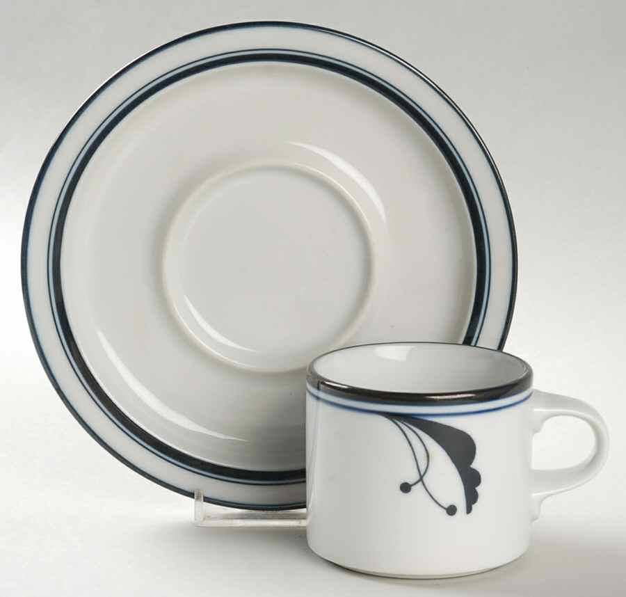 Bayberry Blue (Japan, Portugal) Flat Demitasse Cup & Saucer Set by Dansk-1