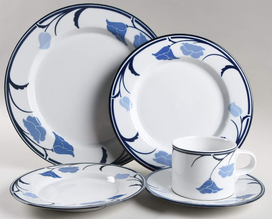 Belles Fleurs Blue 5 Piece Place Setting by Dansk-1
