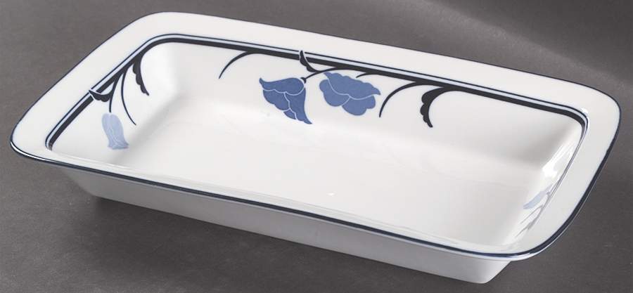 Belles Fleurs Blue 13"  Rectangular Baker by Dansk-1