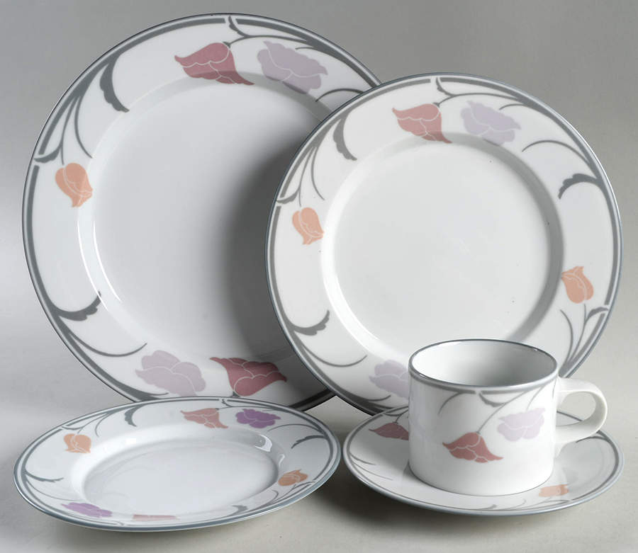 Belles Fleurs Gray 5 Piece Place Setting by Dansk-1