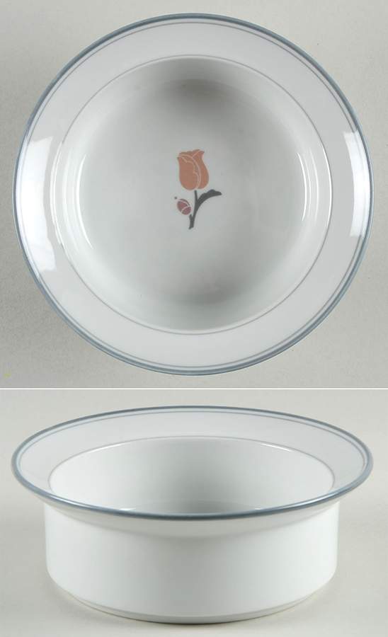 Belles Fleurs Gray Rim Cereal Bowl by Dansk-1