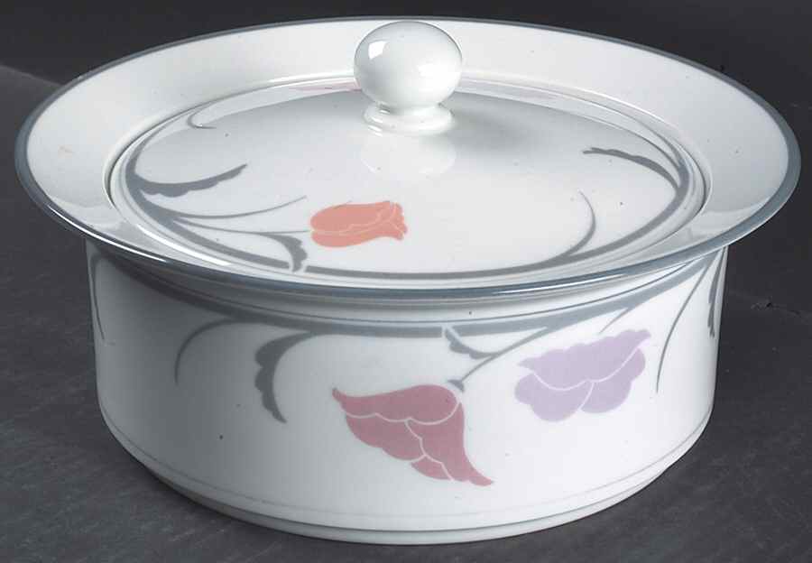 Belles Fleurs Gray 2 Qt Round Covered Casserole by Dansk-1