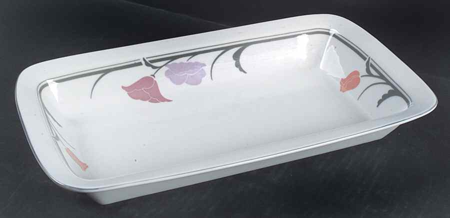 Belles Fleurs Gray 13"  Rectangular Baker by Dansk-1