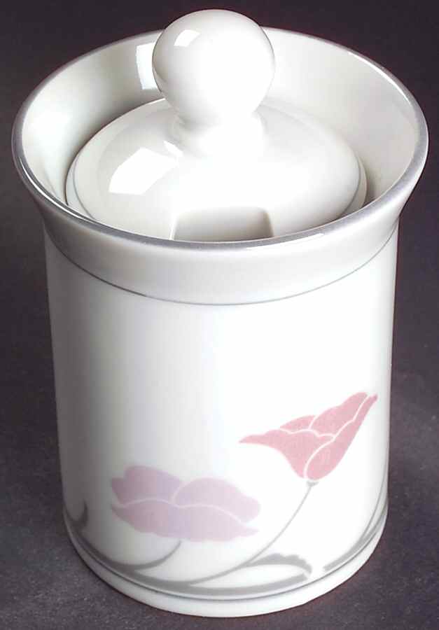 Belles Fleurs Gray Sugar Bowl & Lid by Dansk-1