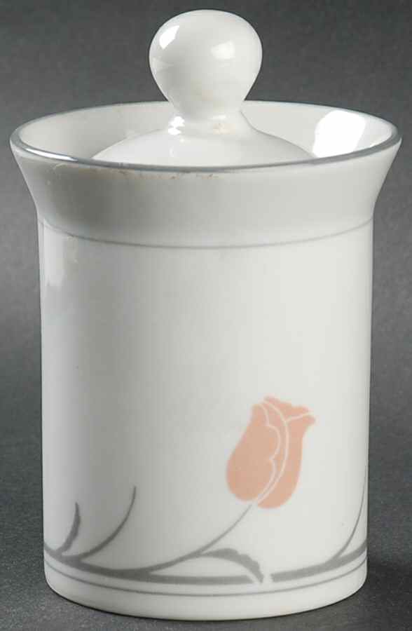 Belles Fleurs Gray Sugar Bowl & Lid by Dansk-1