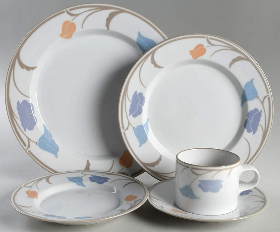 Belles Fleurs Taupe 5 Piece Place Setting by Dansk-1