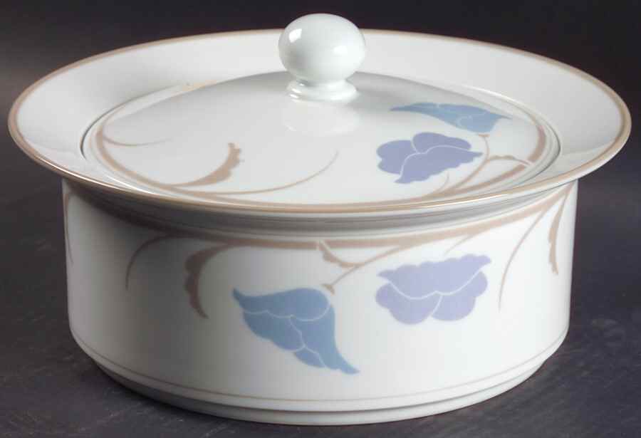 Belles Fleurs Taupe 2 Qt Round Covered Casserole by Dansk-1