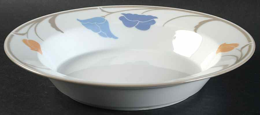Belles Fleurs Taupe Rim Soup Bowl by Dansk-1