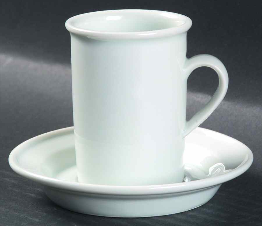 Bisserup White Flat Demitasse Cup & Saucer Set by Dansk-1