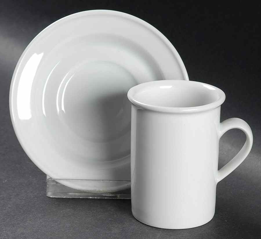 Bisserup White Flat Demitasse Cup & Saucer Set by Dansk-1