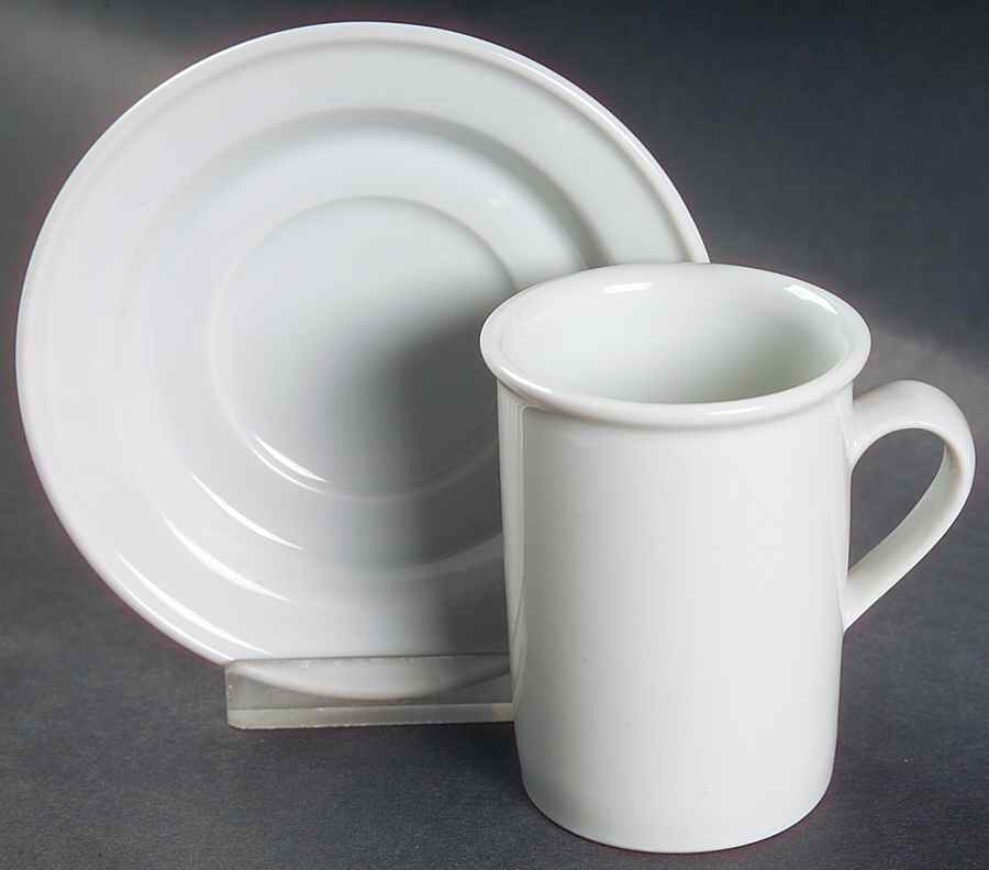 Bisserup White Flat Demitasse Cup & Saucer Set by Dansk-1